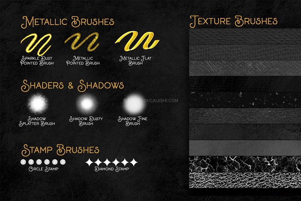 60+Procreate哥特体板写笔刷